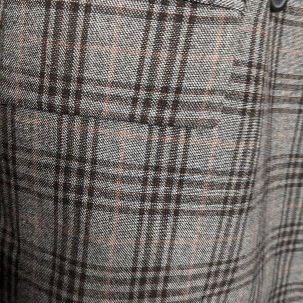 Free People Gray Tone Plaid Ashby Blazer Long Sleeve Double Breasted Size S - Picture 6 of 9